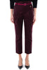 HIGH WAISTED TROUSERS WITH PLEATS AND BURGUNDY BELT