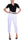 HIGH WAISTED TROUSERS IN WHITE STRETCH COTTON