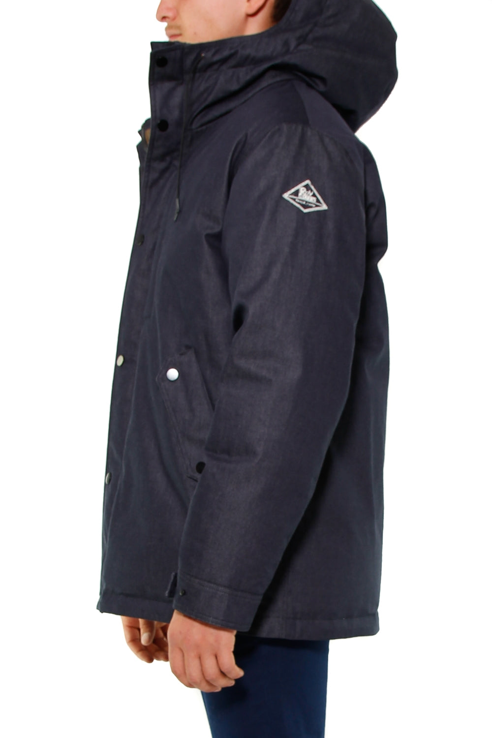 Roy Roger's Uomo parka in denim imbottitura piuma blu