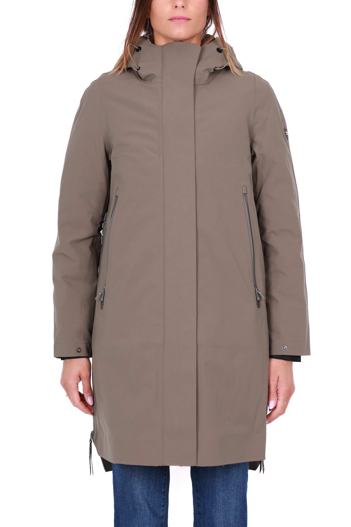 Krakatau parka lungo con cappuccio beige