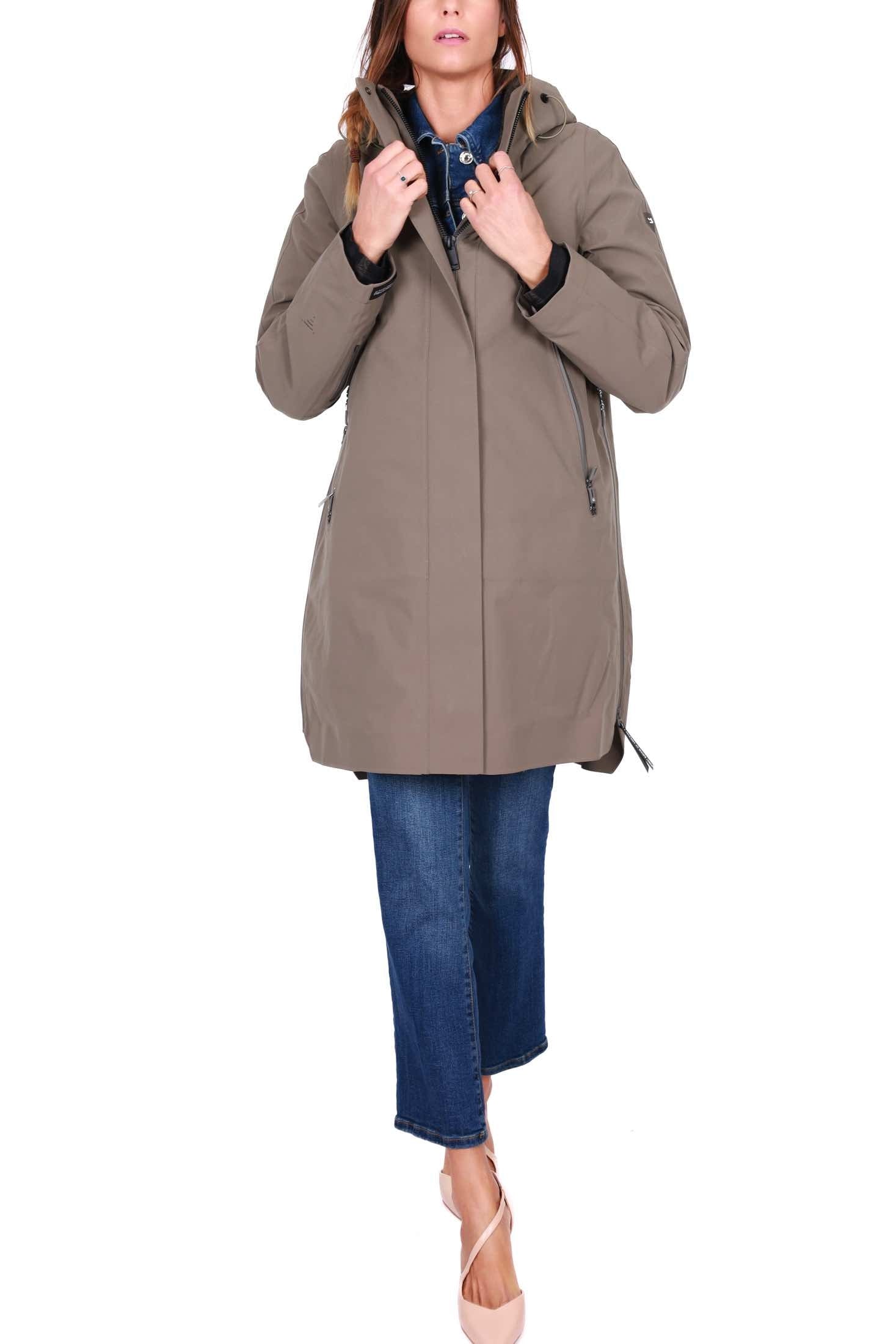 Krakatau parka lungo con cappuccio beige