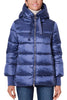 BLUETTE SHINY NYLON HOODED DOWN JACKET