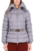 SHORT DOWN JACKET WITH GREY WRAP COLLAR