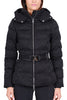 SHORT DOWN JACKET IN BLACK NYLON JACQUARD