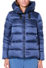 WOMEN'S SHORT DOWN JACKET WITH BLUE HOOD