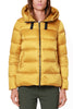 WOMEN'S SHORT DOWN JACKET WITH YELLOW HOOD