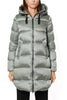 WOMEN'S LONG DOWN JACKET WITH WRAP COLLAR SAGE