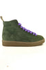 WOMEN'S SUEDE ANKLE BOOT WITH GREEN ECO-FUR LINING