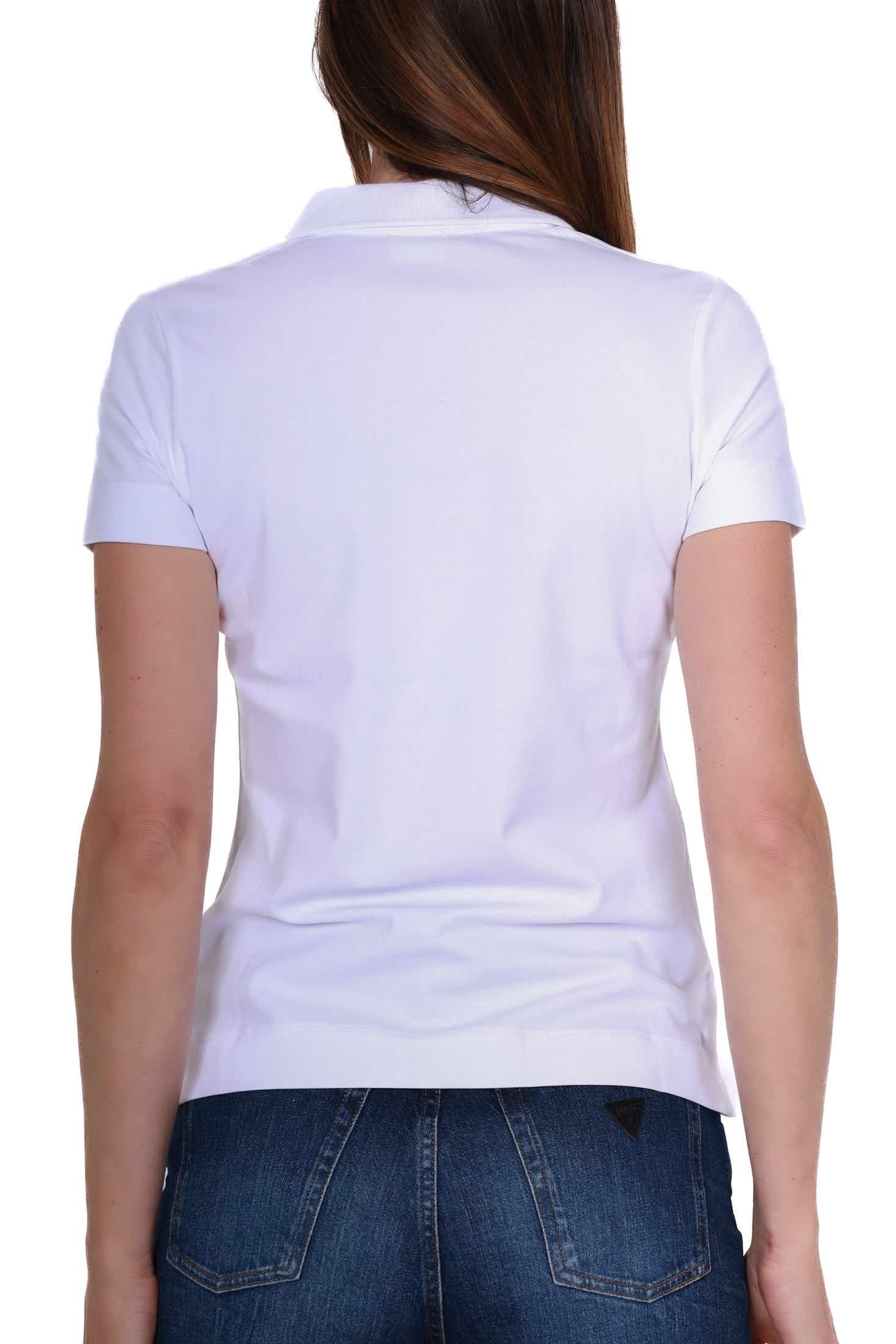 Sun68 Uomo polo donna maniche corte in piquet stretch bianco