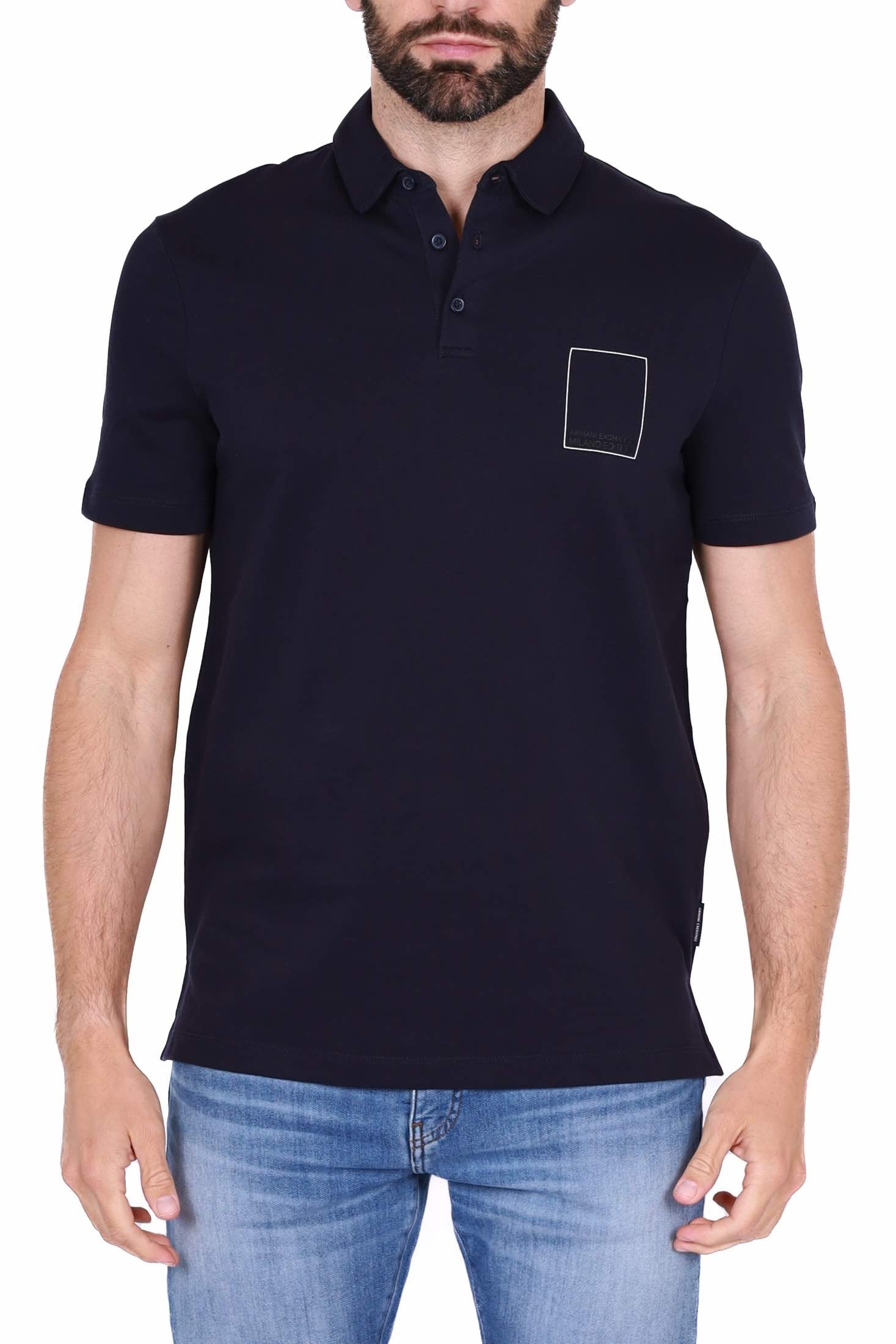 Ax Uomo polo regular fit in jersey di cotone blu