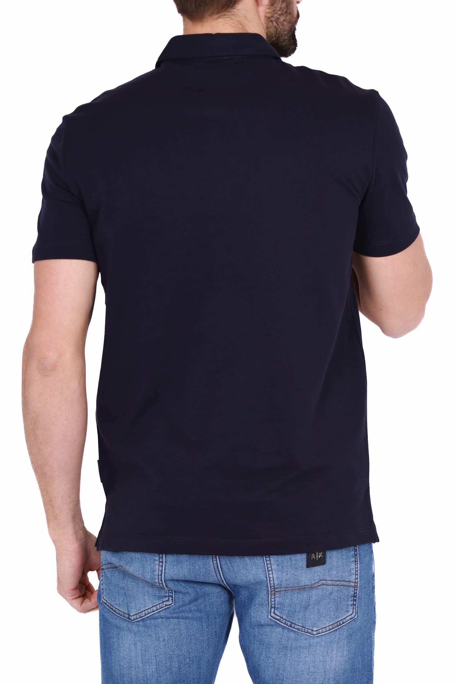 Ax Uomo polo regular fit in jersey di cotone blu