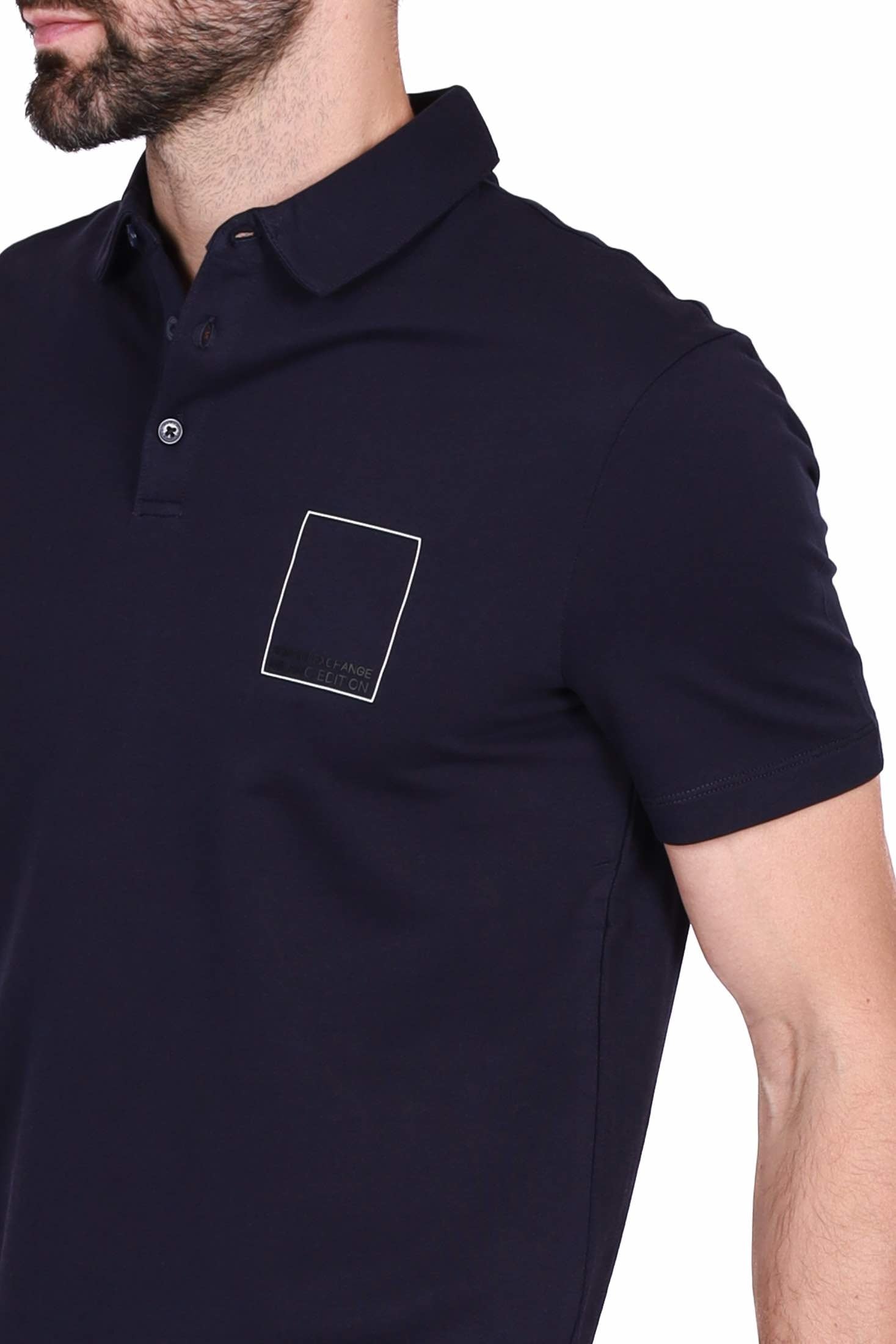 Ax Uomo polo regular fit in jersey di cotone blu