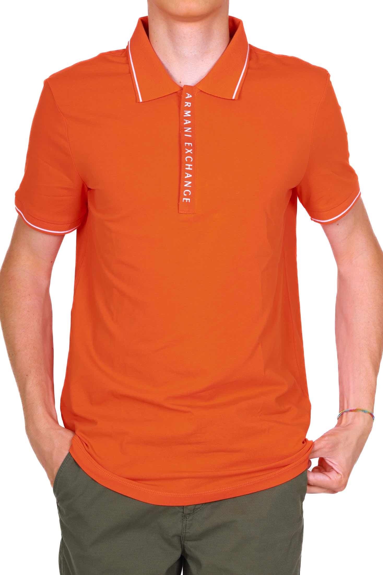 Ax Uomo polo uomo con zip arancio