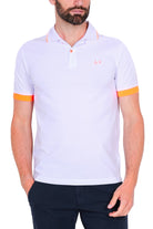 Sun68 Uomo polo uomo maniche corte in micro piquet di cotone bianco