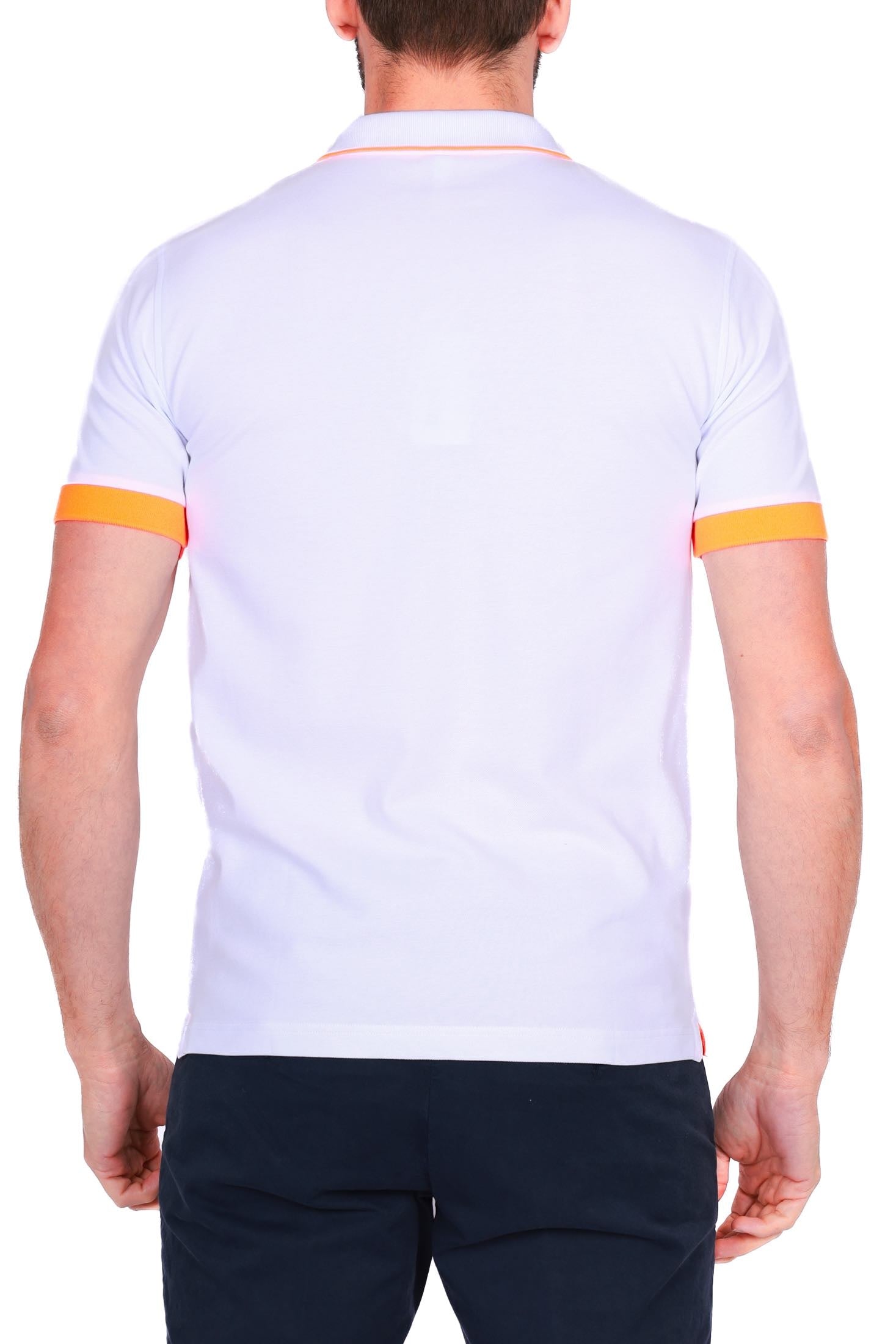 Sun68 Uomo polo uomo maniche corte in micro piquet di cotone bianco