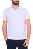 MEN'S SHORT-SLEEVED POLO SHIRT IN WHITE COTTON MICRO PIQUET