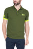 MEN'S POLO SHIRT SHORT SLEEVES IN GREEN COTTON PIQUET