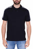 MEN'S PIQUET POLO SHIRT WITH BLUE LOGO BANDS 