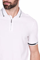 Ax Uomo polo uomo piquet con zip bianco