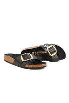 Birkenstock sandalo madrid big buckle nero