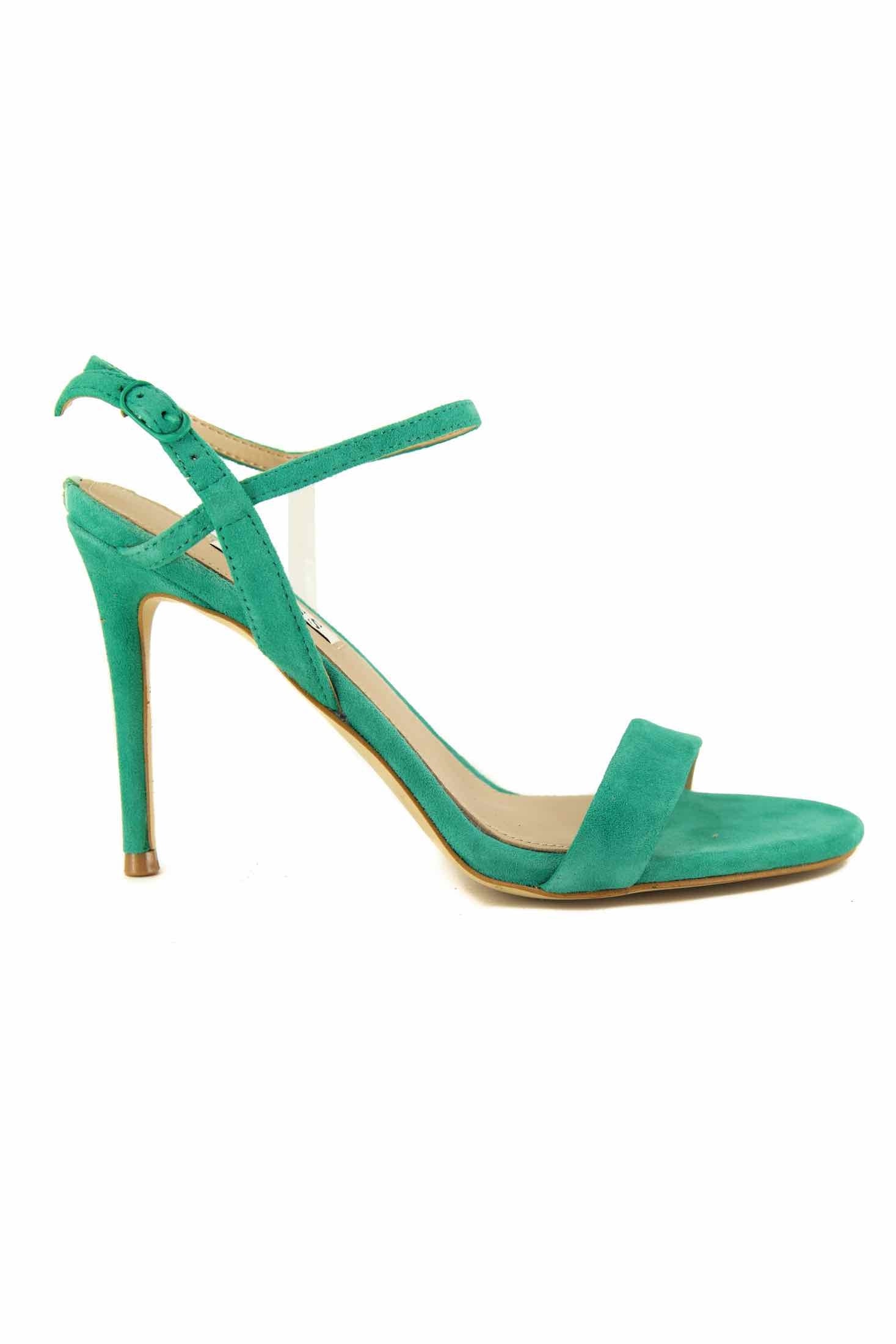 Guess Scarpe sandalo tacco alto in suede verde