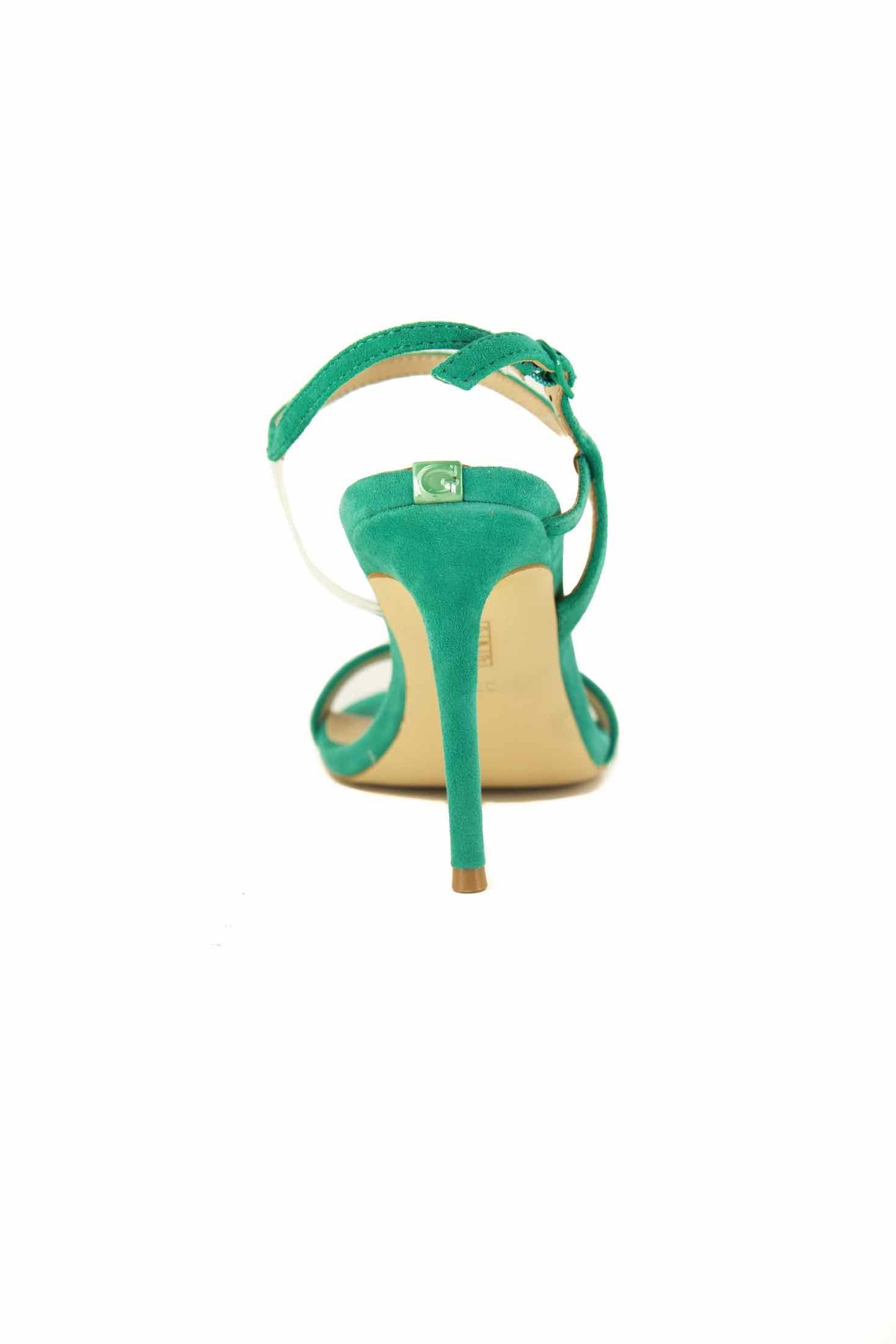 Guess Scarpe sandalo tacco alto in suede verde