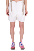 Dixie short con pinces in ecopelle leggera bianco