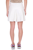 Dixie short con pinces in ecopelle leggera bianco