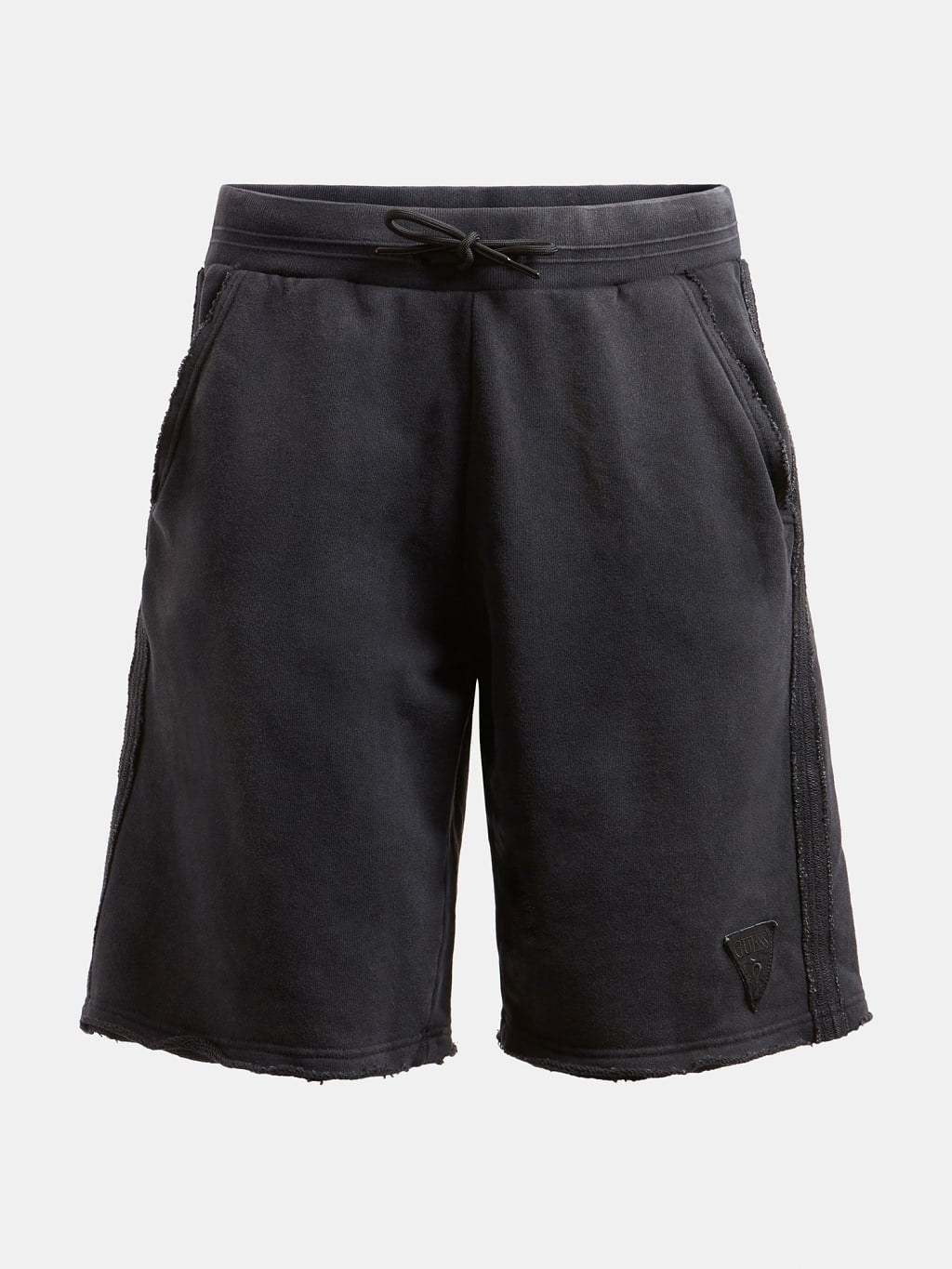 Guess Uomo short in felpa con patch logo nero