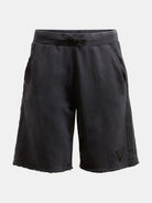 Guess Uomo short in felpa con patch logo nero