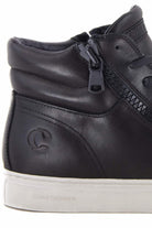 Crime sneakers alta in pelle con zip nero