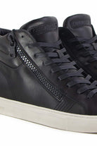 Crime sneakers alta in pelle con zip nero