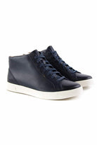 Asak sneakers alte in vera pelle blu