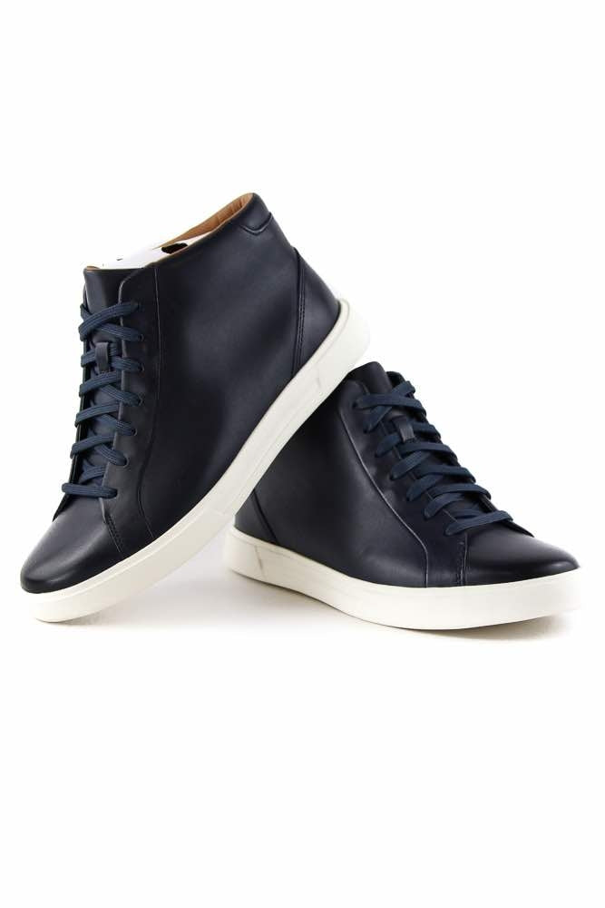 Asak sneakers alte in vera pelle blu