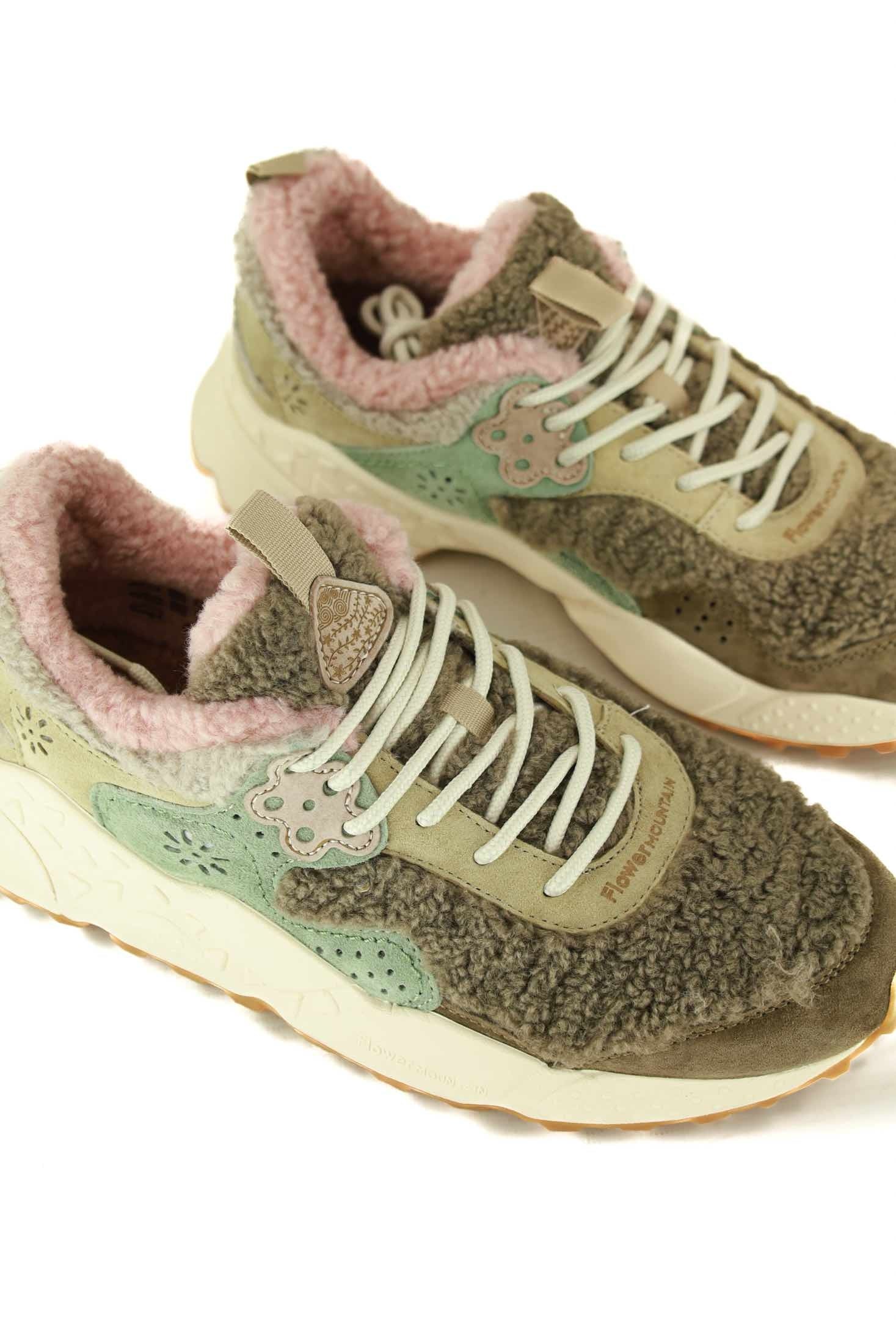 Falc sneakers donna in camoscio e tessuto teddy beige