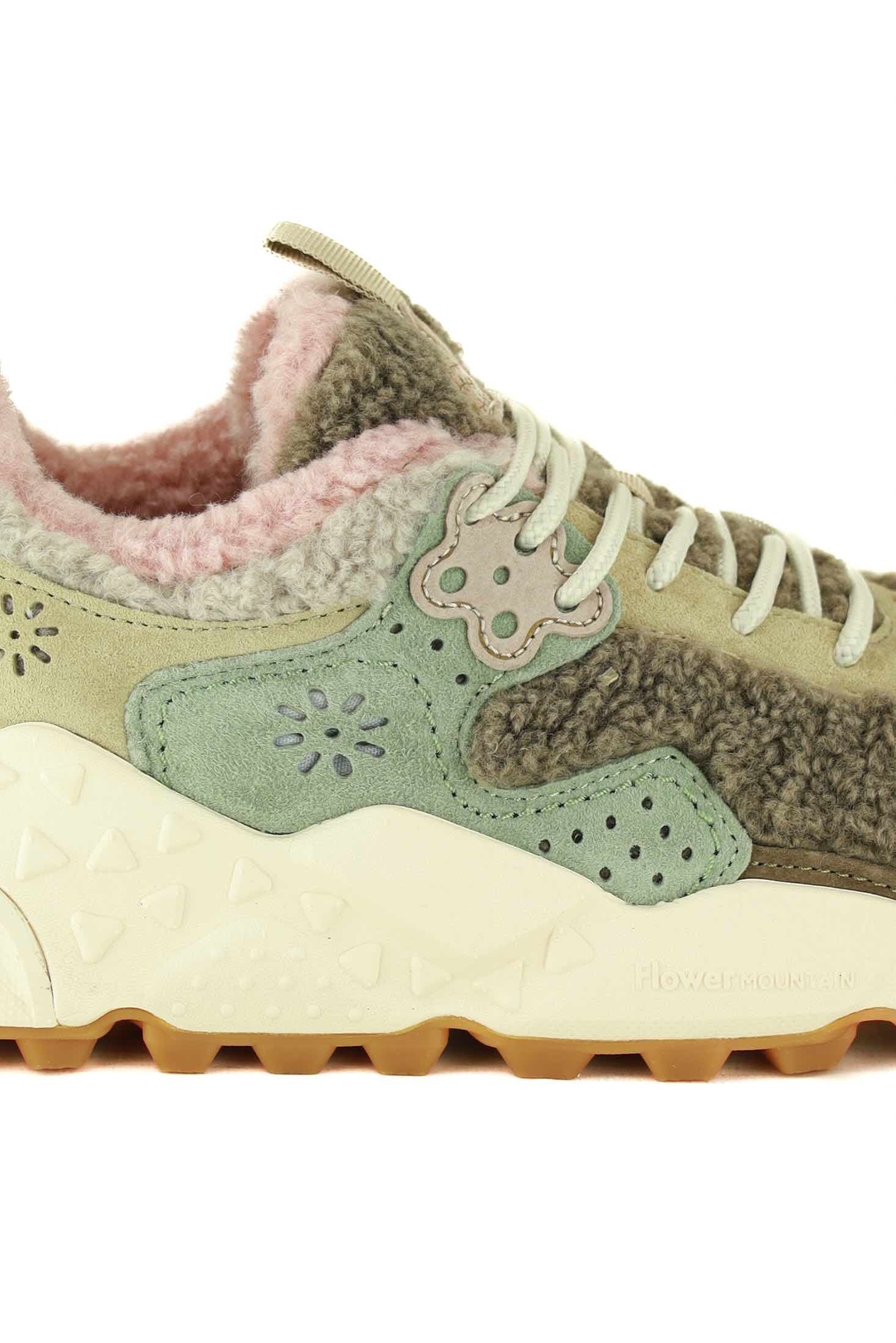 Falc sneakers donna in camoscio e tessuto teddy beige