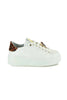 SNEAKERS DONNA IN PELLE CON GIOIELLO BIANCO