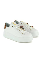 Gio sneakers donna in pelle con gioiello bianco