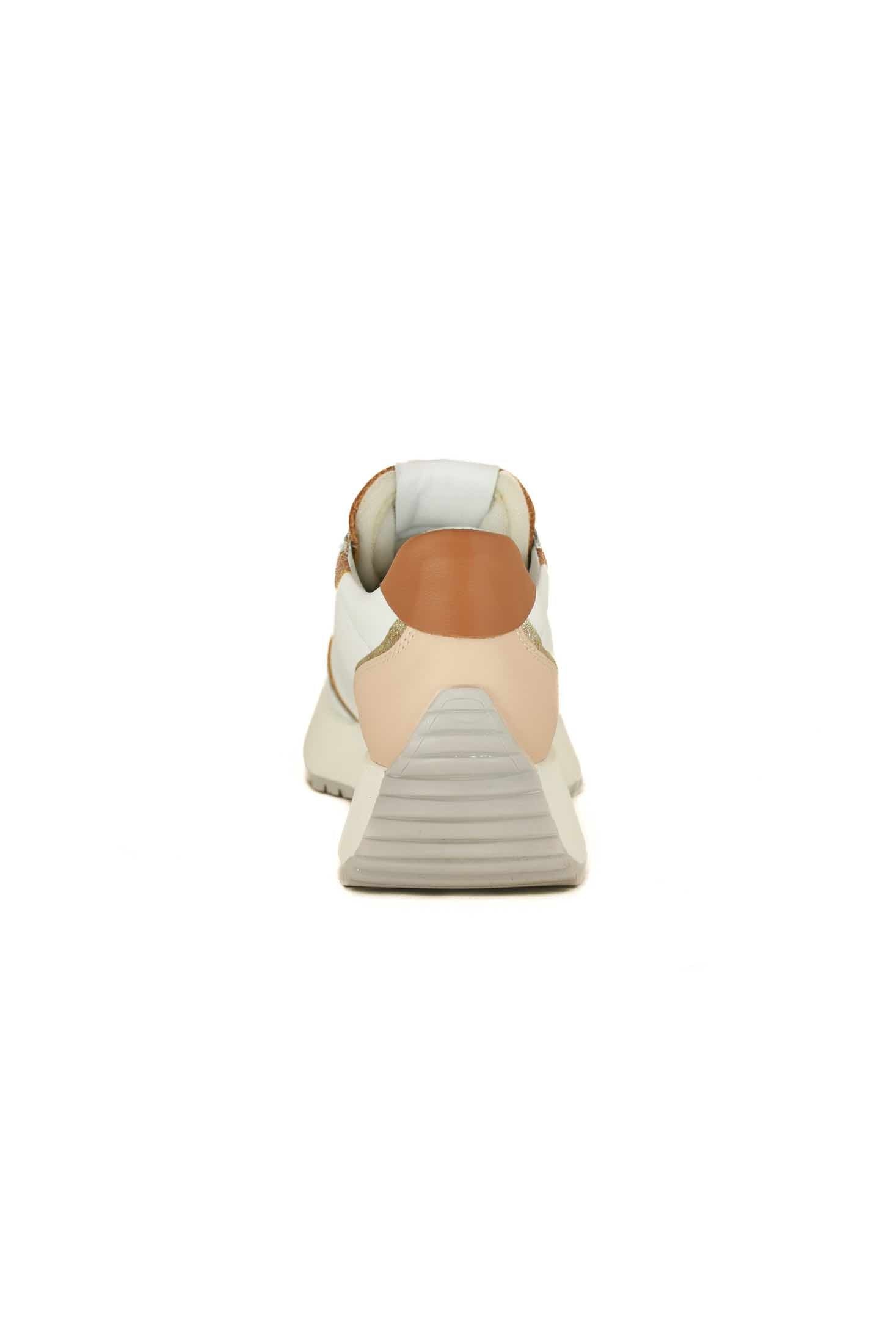 Gio sneakers donna in pelle con gioiello bianco