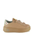 SNEAKERS DONNA IN PELLE CON GIOIELLO CAMMELLO