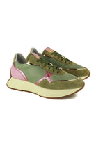 Gio sneakers donna in pelle con gioiello verde