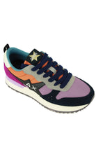 Sun68 Scarpe sneakers donna in pelle e tessuto arancio