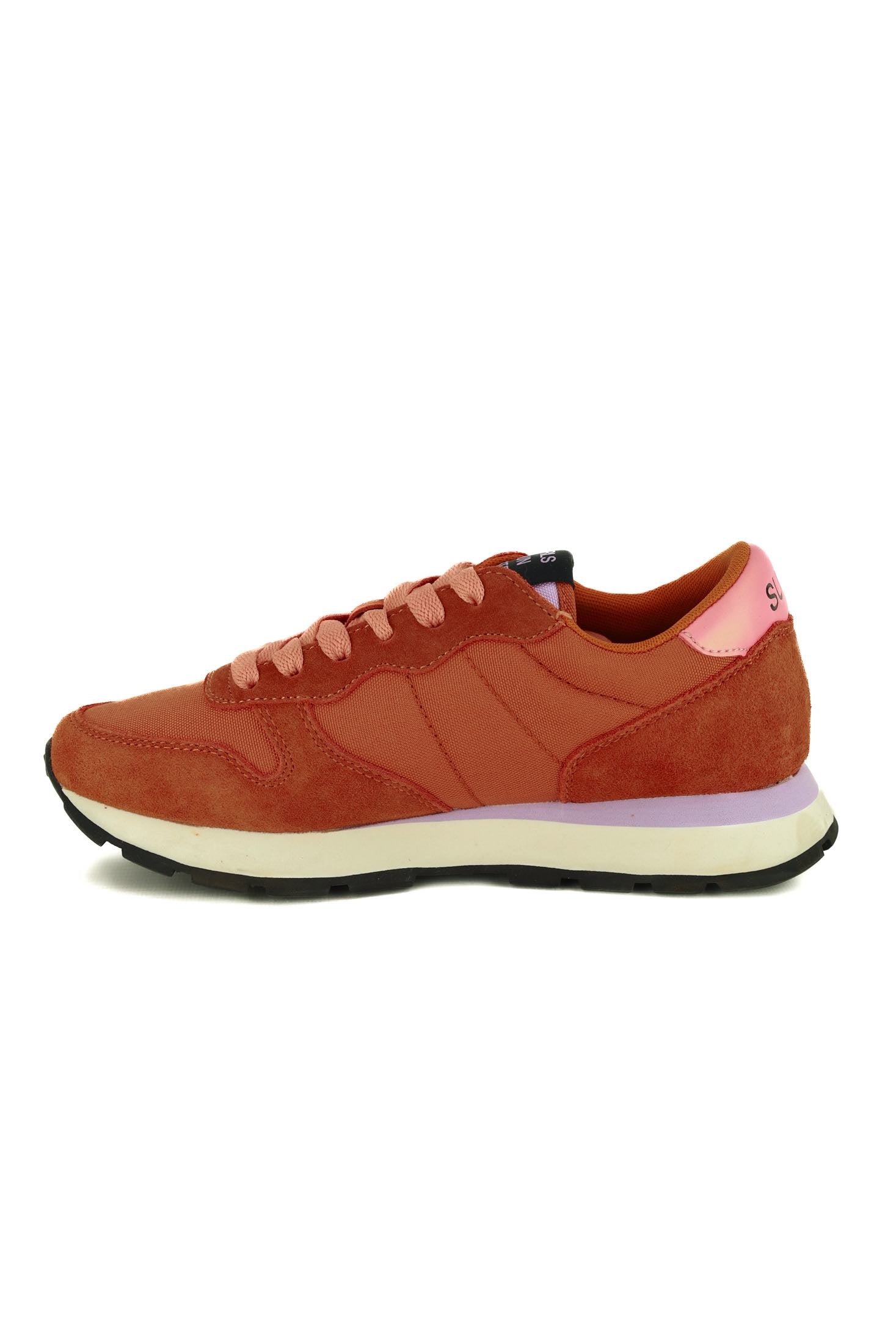 Sun68 Scarpe sneakers donna in pelle e tessuto arancio