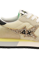 Sun68 Scarpe sneakers donna in pelle e tessuto beige