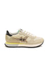 SNEAKERS DONNA IN PELLE E TESSUTO BEIGE