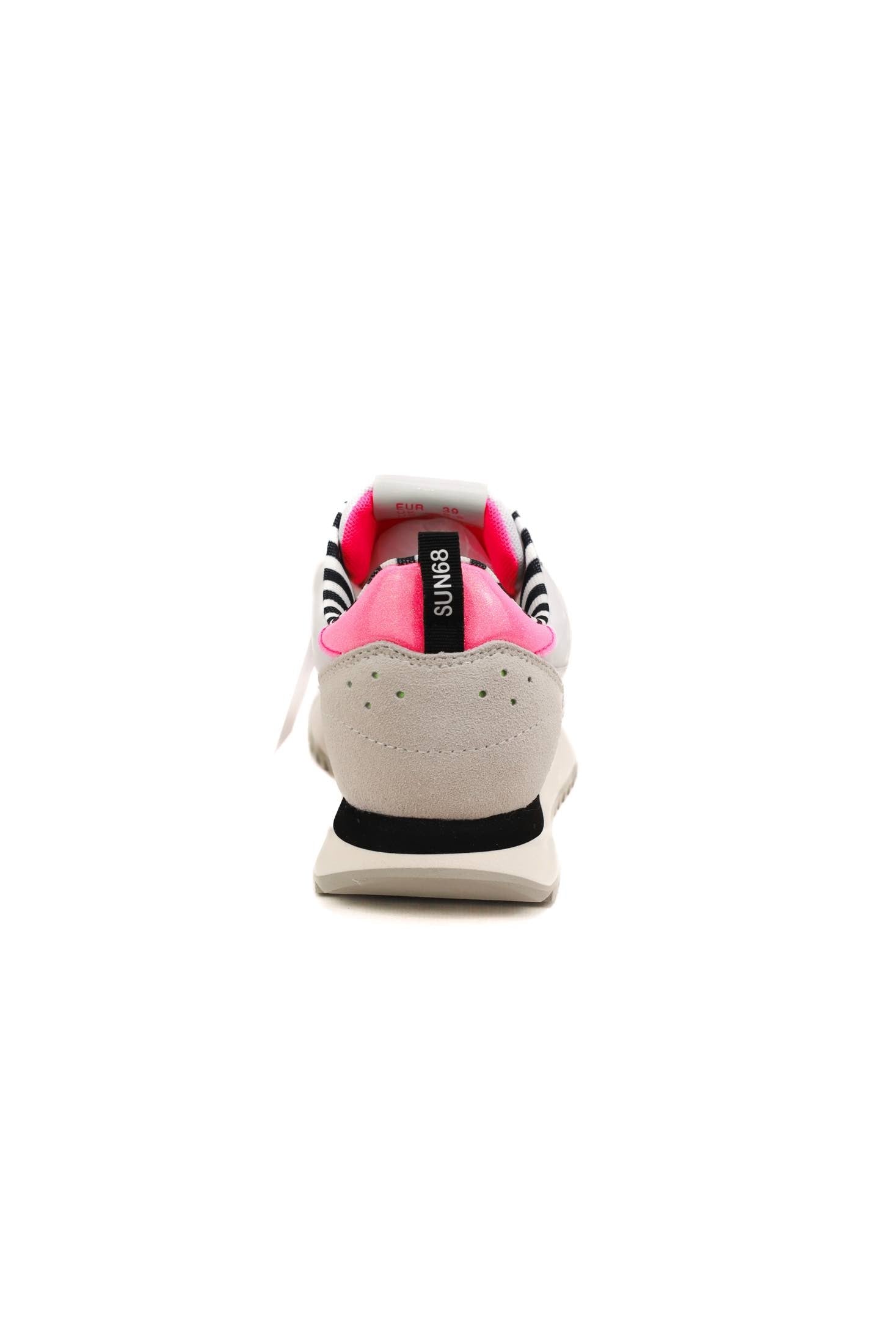 Sun68 Scarpe sneakers donna in pelle e tessuto bianco