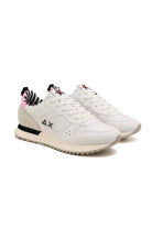 Sun68 Scarpe sneakers donna in pelle e tessuto bianco