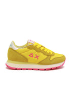 Sun68 Scarpe sneakers donna in pelle e tessuto giallo