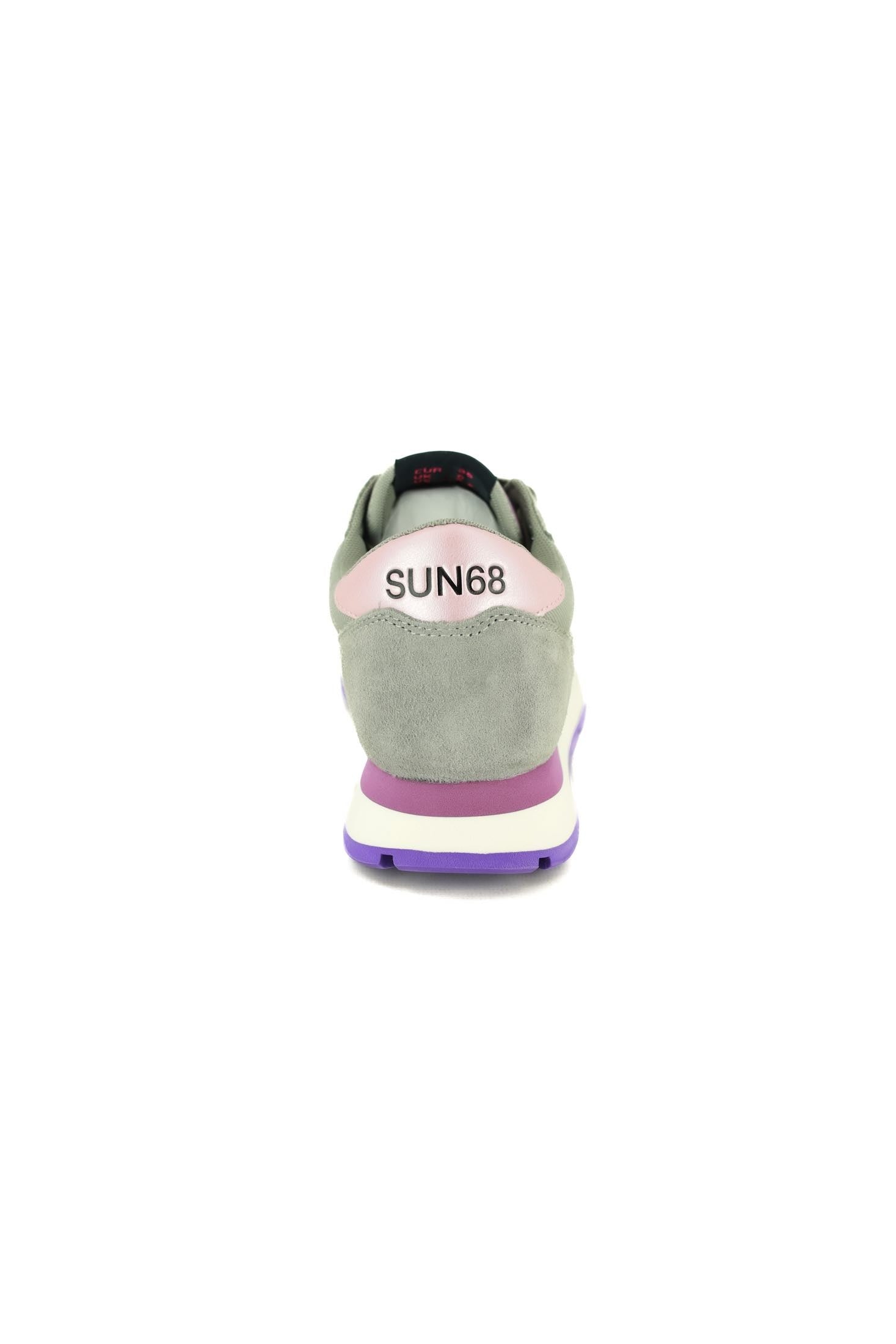 Sun68 Scarpe sneakers donna in pelle e tessuto grigio