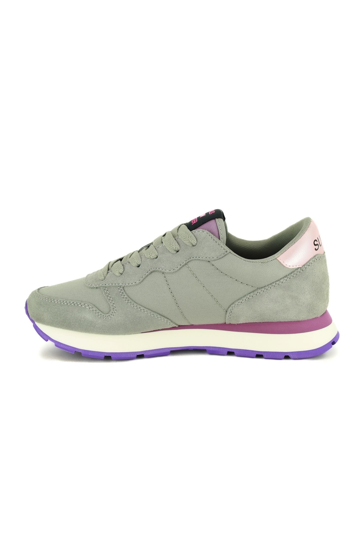 Sun68 Scarpe sneakers donna in pelle e tessuto grigio